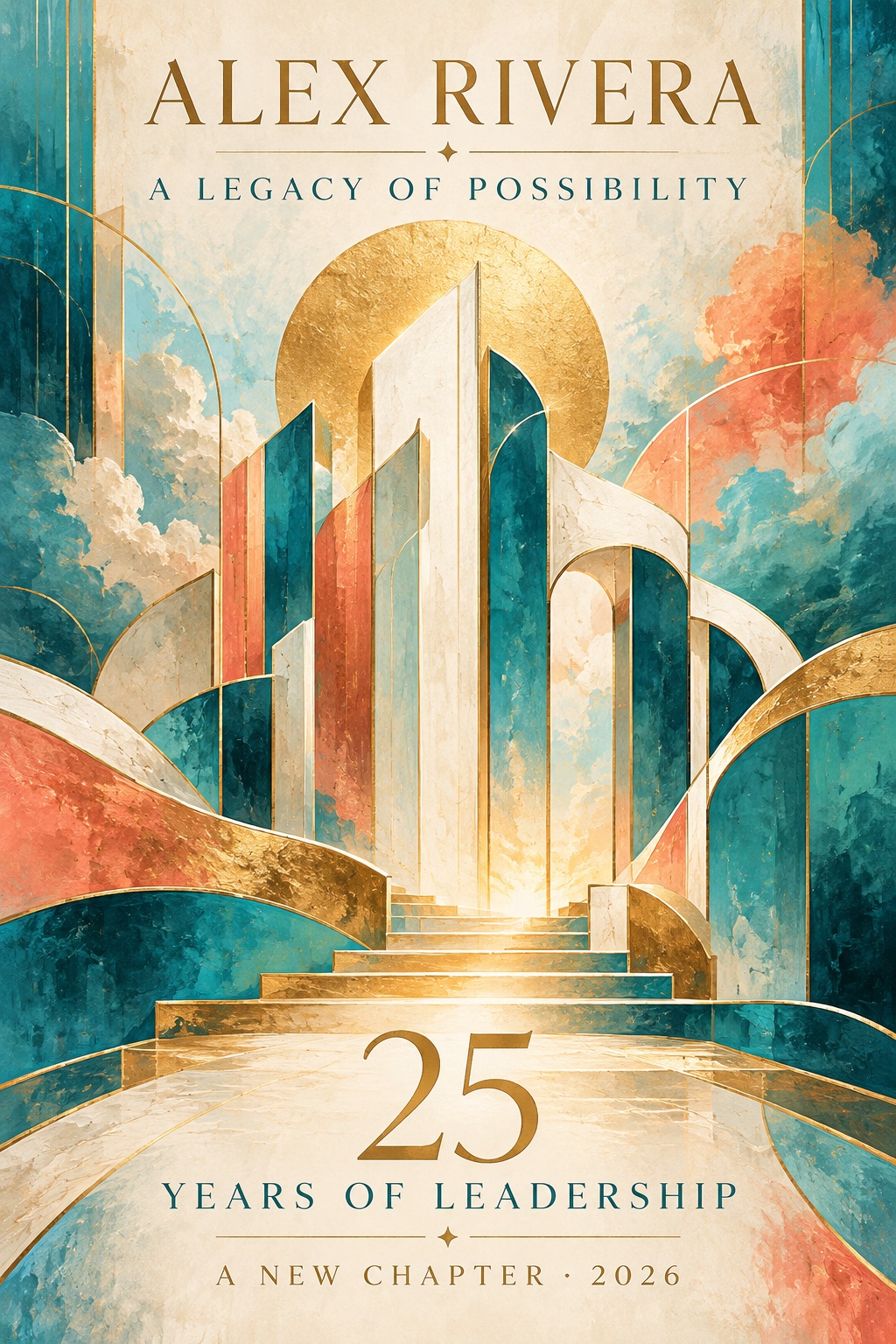 Career milestone — original fictional demonstration artwork